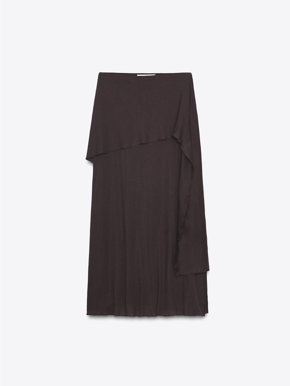 NWT Zara Soft Midi Skirt in Chocolate Brown